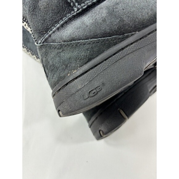 Ugg Ultimate Tall Braid 5340 Boots Size 5 Wide Black Suede Calf Height Sheepskin - Picture 11 of 15